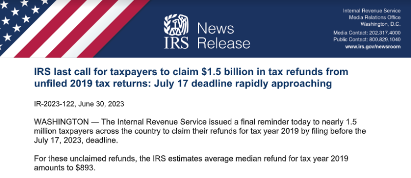 IRS money