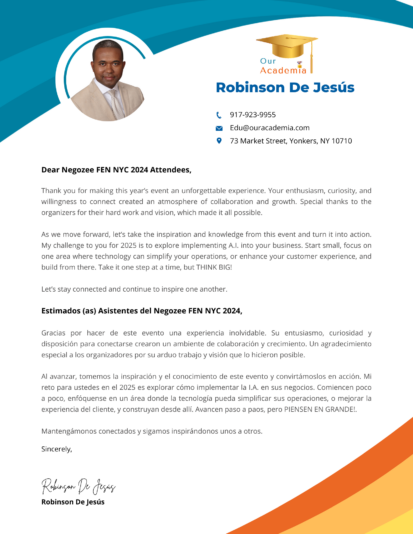 Negozee FEN NYC 2024 Online Letter