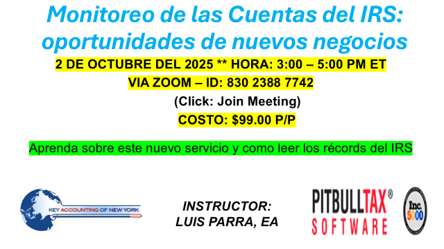 Anuncio IRS Monitoring services - Octubre 2