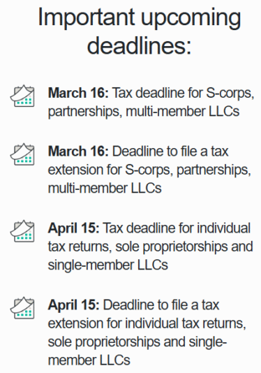tax deadlines march 26